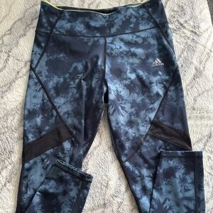 Adidas Navy and Black Patterned Leggings